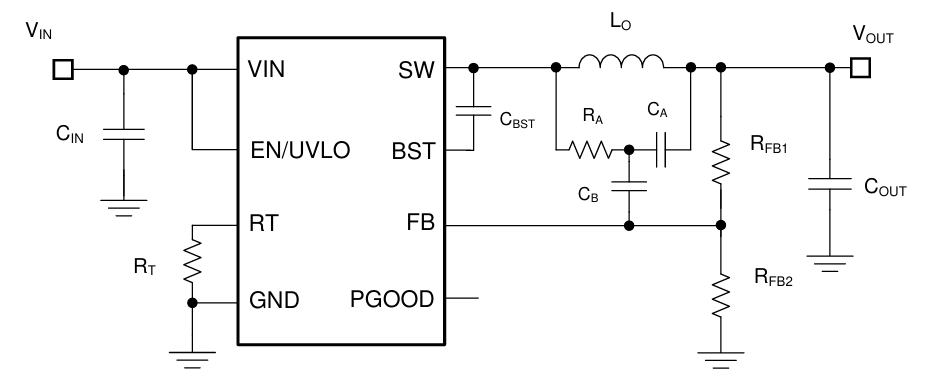 原理图 - Texas Instruments LM5168E同步降压式转换器